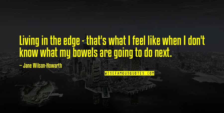 I Don T Know What To Do Quotes By Jane Wilson-Howarth: Living in the edge - that's what I I Don T Know What To Do Quotes By Jane Wilson-Howarth: Living in the edge - that's what I