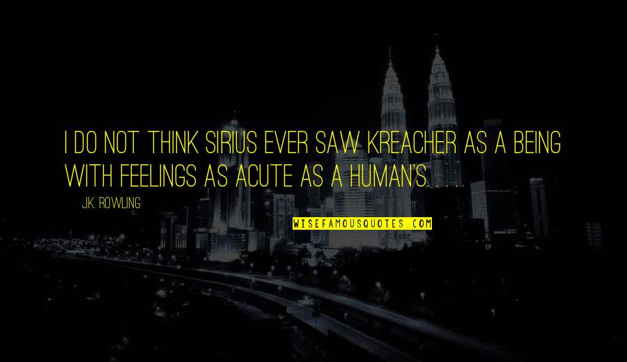 I Dont Agree Quotes By J.K. Rowling: I do not think Sirius ever saw Kreacher