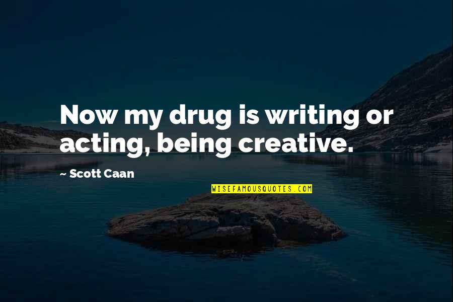 I Don't Believe In Divorce Quotes By Scott Caan: Now my drug is writing or acting, being