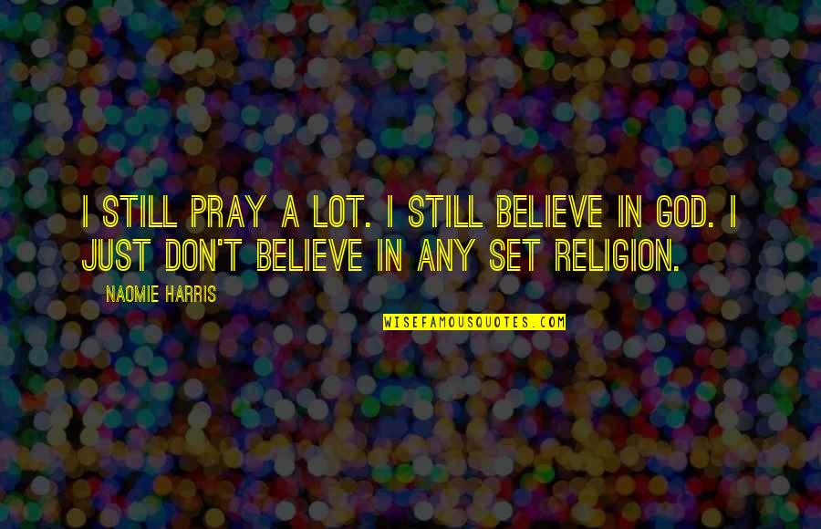 I Don't Believe In Religion Quotes By Naomie Harris: I still pray a lot. I still believe