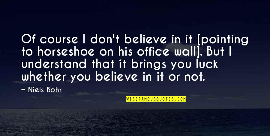 I Don't Believe You Quotes By Niels Bohr: Of course I don't believe in it [pointing