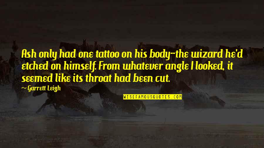 I Don't Care About The Past Quotes By Garrett Leigh: Ash only had one tattoo on his body--the I Don't Care About The Past Quotes By Garrett Leigh: Ash only had one tattoo on his body--the