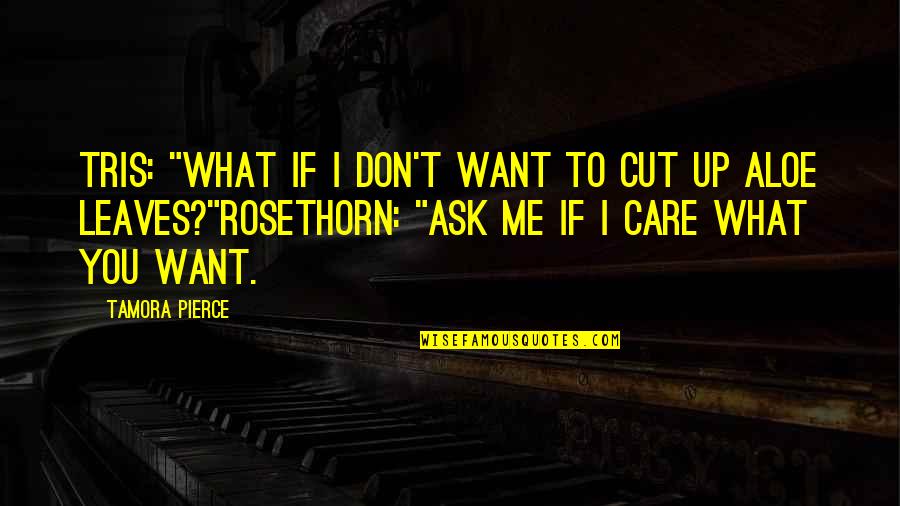 I Don't Care If Quotes By Tamora Pierce: Tris: "What if I don't want to cut