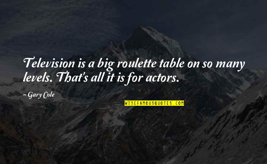 I Don't Care If U Dont Like Me Quotes By Gary Cole: Television is a big roulette table on so