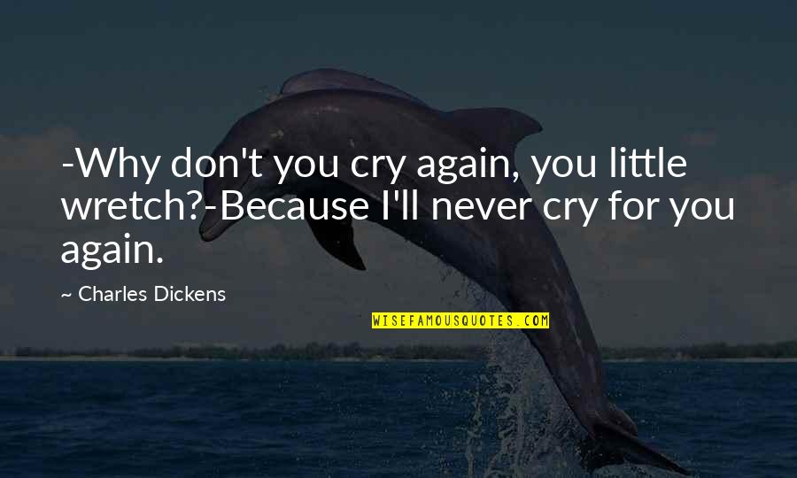 I Don't Cry For You Quotes By Charles Dickens: -Why don't you cry again, you little wretch?-Because