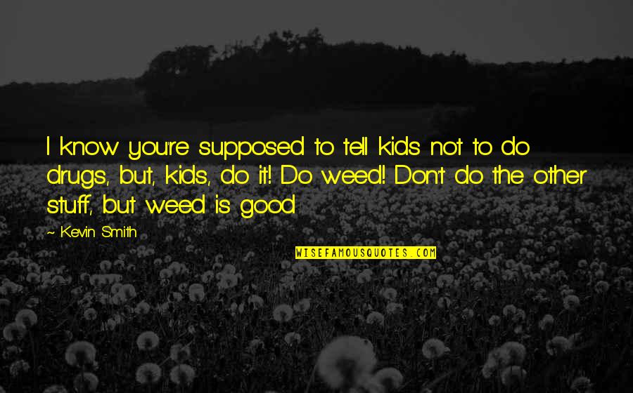 I Don't Do Drugs Quotes By Kevin Smith: I know you're supposed to tell kids not