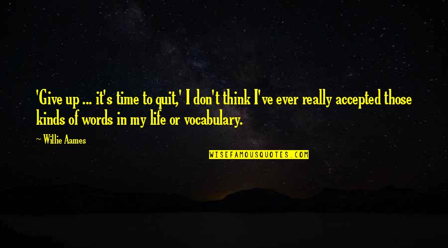 I Don't Give Up Quotes By Willie Aames: 'Give up ... it's time to quit,' I