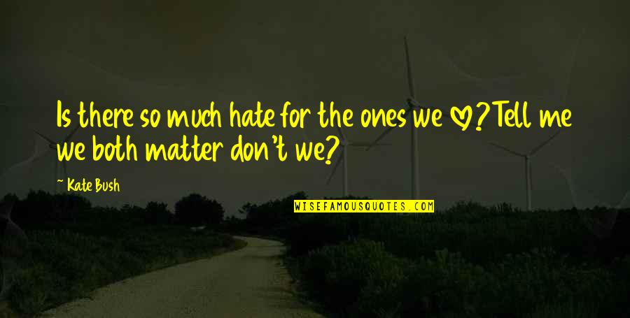 I Don't Hate You I Love You Quotes By Kate Bush: Is there so much hate for the ones