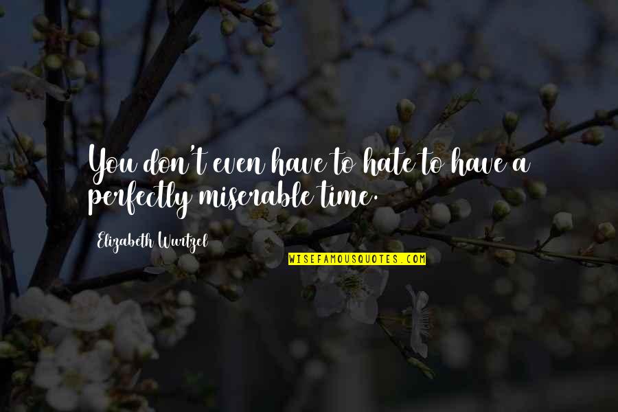 I Don't Have Time To Hate You Quotes By Elizabeth Wurtzel: You don't even have to hate to have