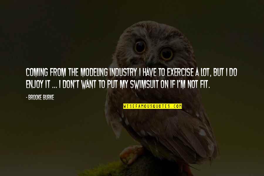 I Don't Have To Put Up With You Quotes By Brooke Burke: Coming from the modeling industry I have to