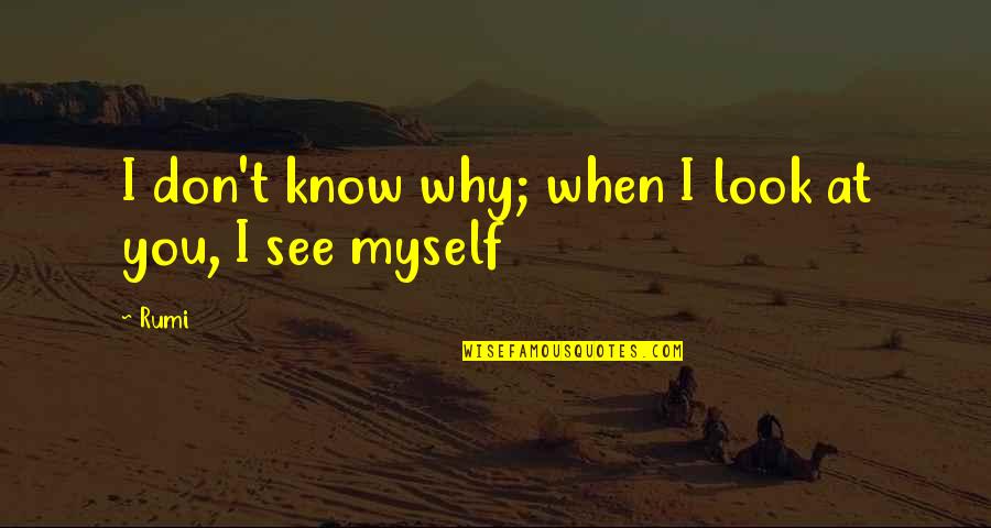 I Don't Know Myself Quotes By Rumi: I don't know why; when I look at