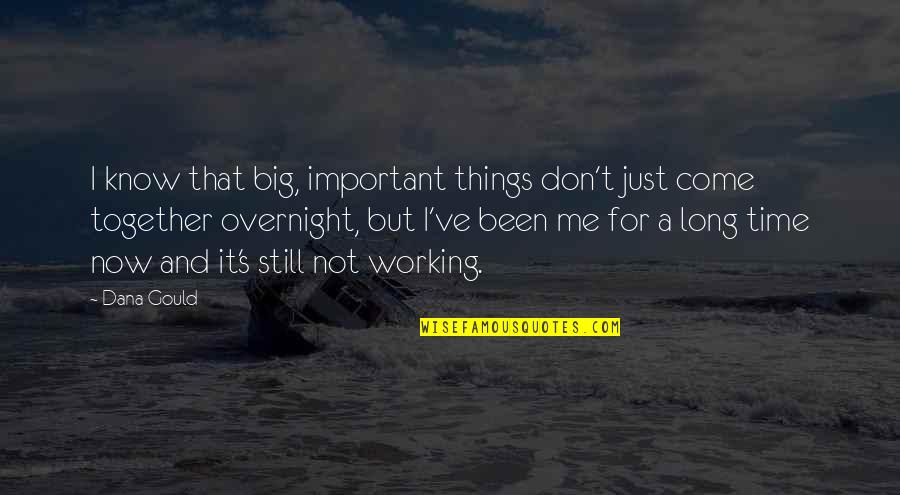 I Don't Know Now Quotes By Dana Gould: I know that big, important things don't just