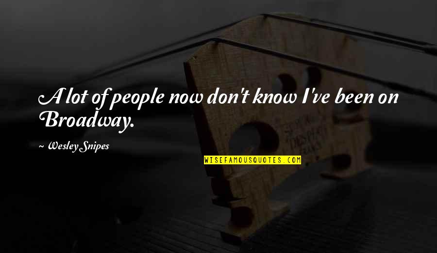 I Don't Know Now Quotes By Wesley Snipes: A lot of people now don't know I've