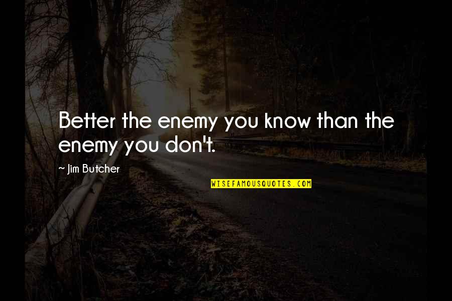 I Don't Know What Happened To You Quotes By Jim Butcher: Better the enemy you know than the enemy