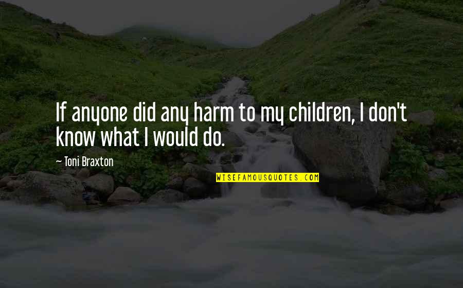 I Don't Know What To Do Quotes By Toni Braxton: If anyone did any harm to my children,