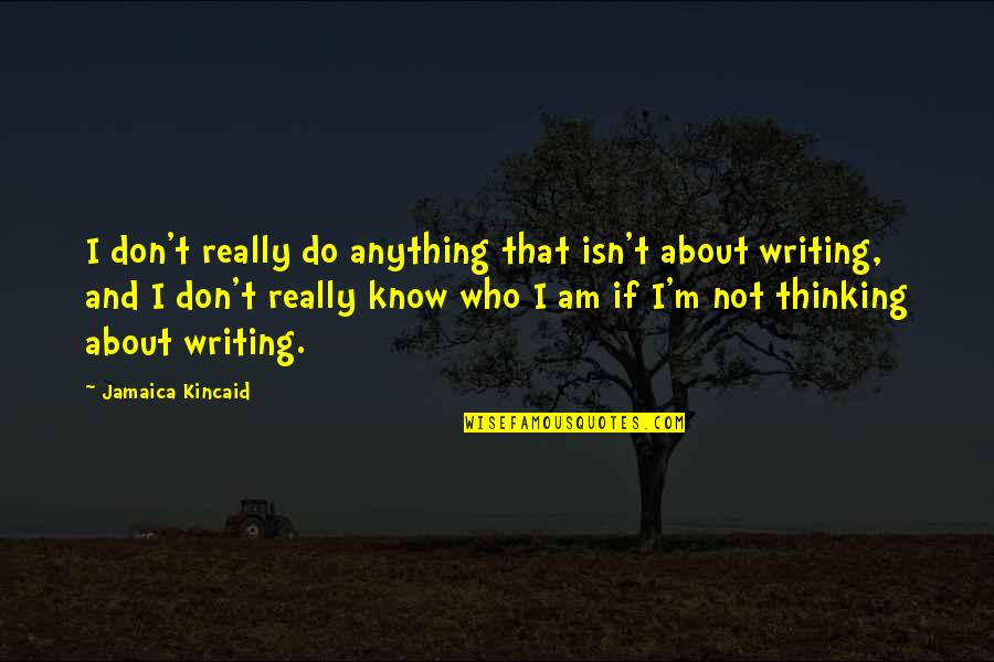 I Don't Know Who I Am Quotes By Jamaica Kincaid: I don't really do anything that isn't about