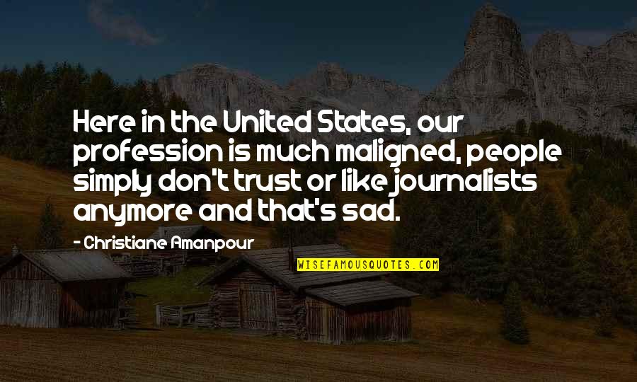 I Don't Like It Here Quotes By Christiane Amanpour: Here in the United States, our profession is