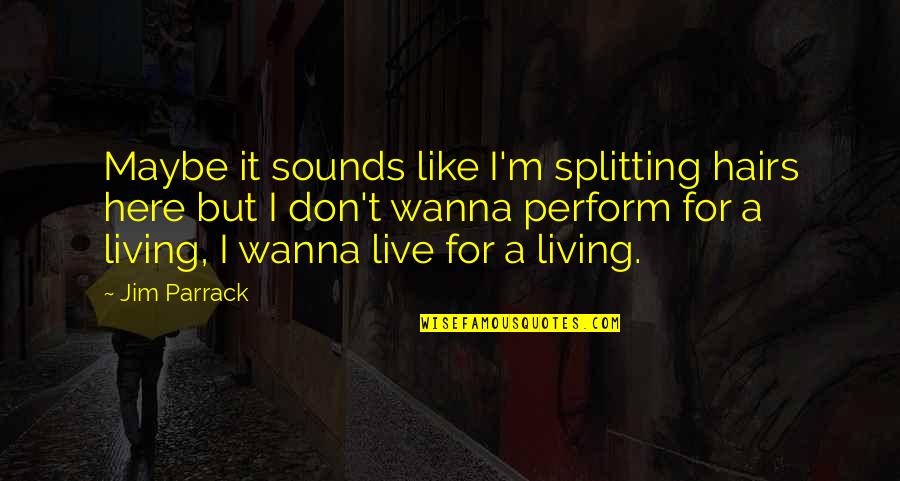 I Don't Like It Here Quotes By Jim Parrack: Maybe it sounds like I'm splitting hairs here