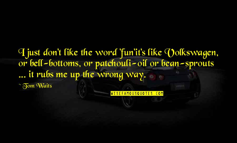 I Don't Like Me Quotes By Tom Waits: I just don't like the word 'fun'it's like