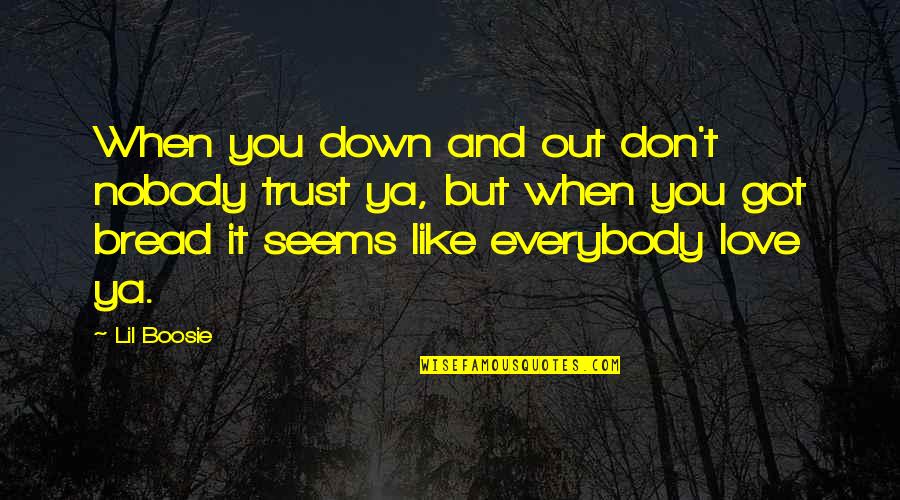 I Don't Like Nobody Quotes By Lil Boosie: When you down and out don't nobody trust