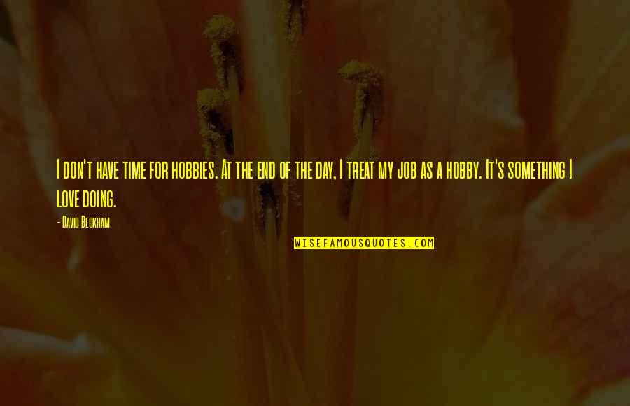 I Don't Love My Job Quotes By David Beckham: I don't have time for hobbies. At the I Don't Love My Job Quotes By David Beckham: I don't have time for hobbies. At the