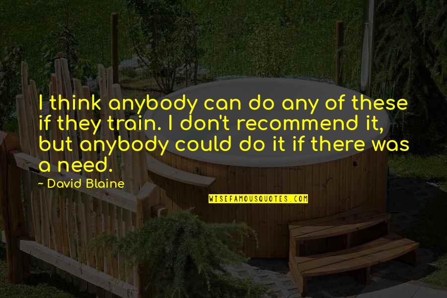 I Don't Need Anybody Quotes By David Blaine: I think anybody can do any of these