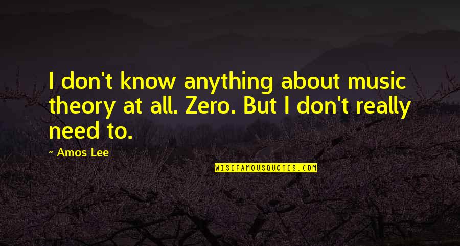 I Don't Need Anything Quotes By Amos Lee: I don't know anything about music theory at