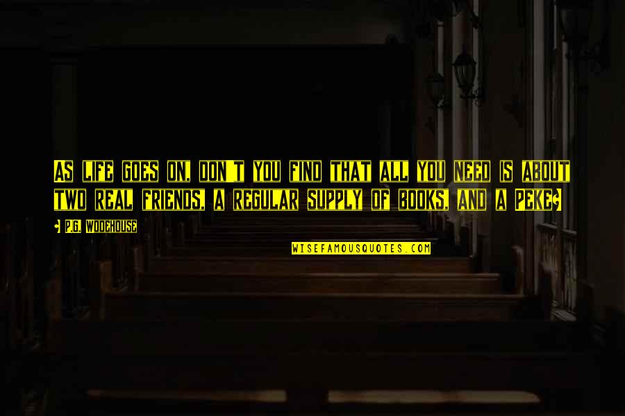 I Don't Need Friends Quotes By P.G. Wodehouse: As life goes on, don't you find that