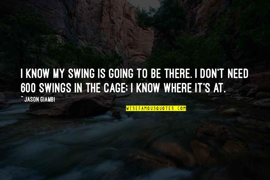 I Don't Need It Quotes By Jason Giambi: I know my swing is going to be