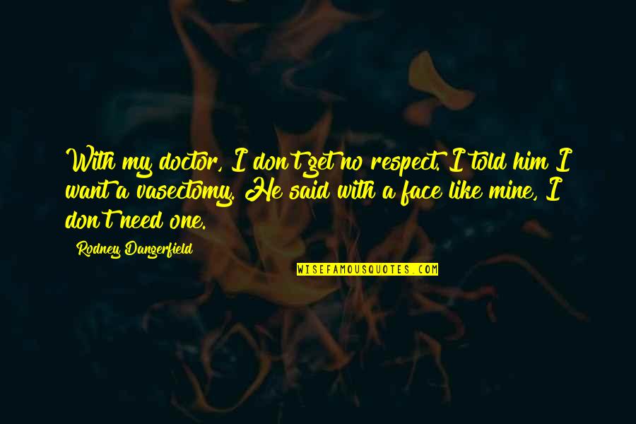 I Don't Need No One But You Quotes By Rodney Dangerfield: With my doctor, I don't get no respect.