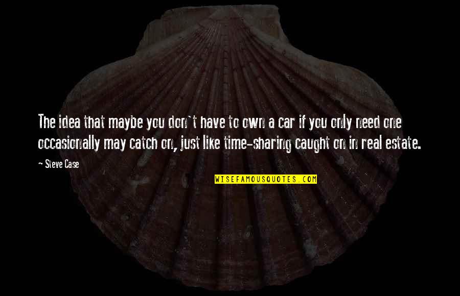 I Don't Need No One But You Quotes By Steve Case: The idea that maybe you don't have to