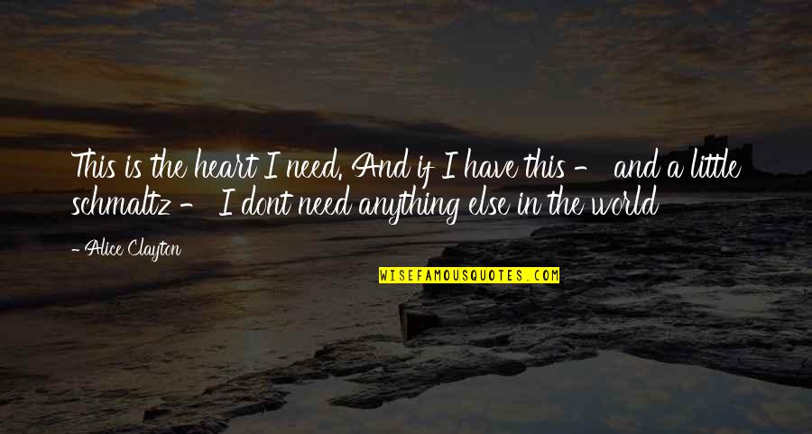 I Dont Need U Quotes By Alice Clayton: This is the heart I need. And if