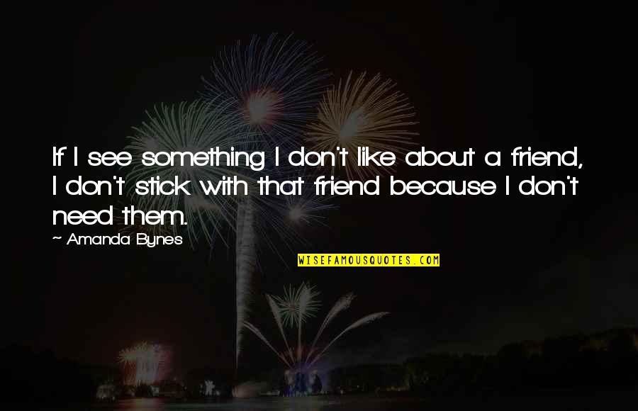 I Don't Need You Friend Quotes By Amanda Bynes: If I see something I don't like about