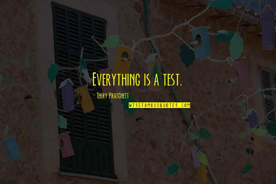 I Dont Owe Quotes By Terry Pratchett: Everything is a test.