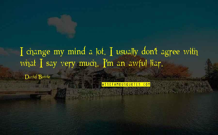 I Don't Say Much Quotes By David Bowie: I change my mind a lot. I usually