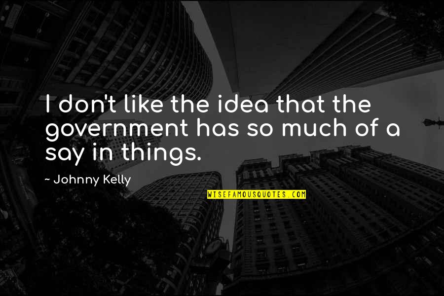I Don't Say Much Quotes By Johnny Kelly: I don't like the idea that the government