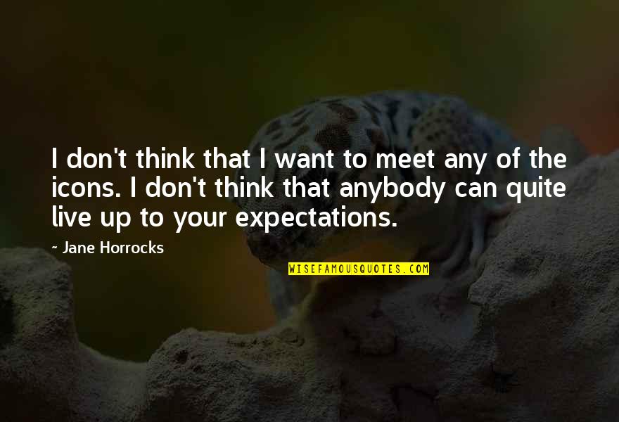 I Don't Want Anybody But You Quotes By Jane Horrocks: I don't think that I want to meet