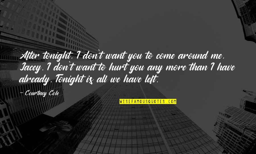 I Don't Want To Hurt You Quotes By Courtney Cole: After tonight, I don't want you to come