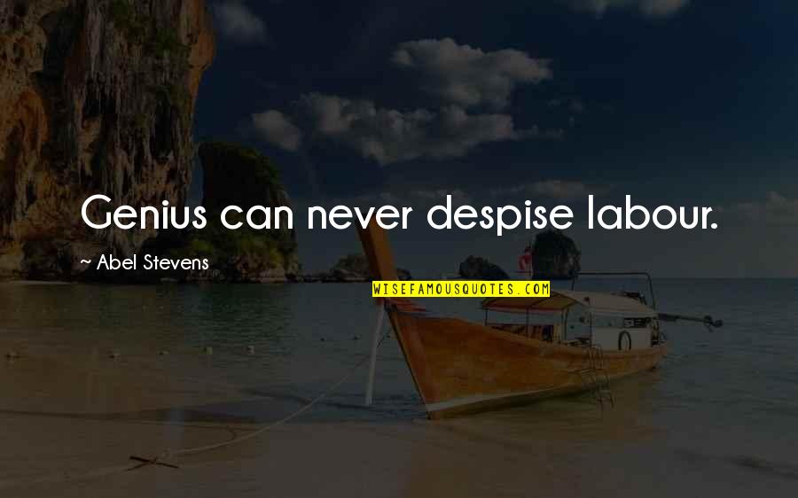 I Ek Sepeti Quotes By Abel Stevens: Genius can never despise labour. I Ek Sepeti Quotes By Abel Stevens: Genius can never despise labour.