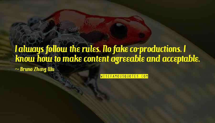 I Fake Quotes By Bruno Zheng Wu: I always follow the rules. No fake co-productions.