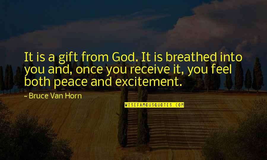 I Feel At Peace Quotes By Bruce Van Horn: It is a gift from God. It is