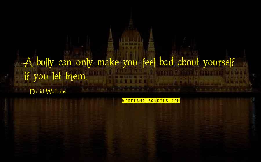 I Feel Bad For You Quotes By David Walliams: A bully can only make you feel bad I Feel Bad For You Quotes By David Walliams: A bully can only make you feel bad