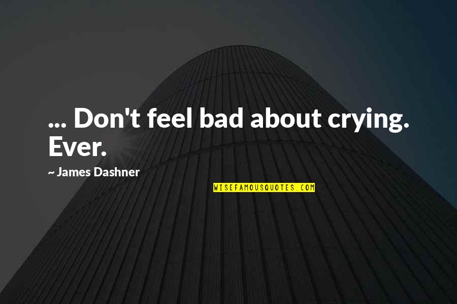 I Feel Bad For You Quotes By James Dashner: ... Don't feel bad about crying. Ever.