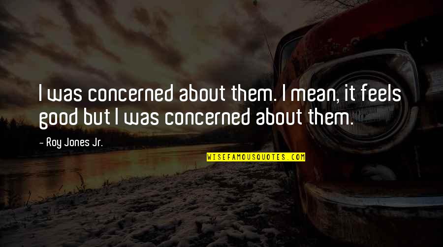 I Feel Good Quotes By Roy Jones Jr.: I was concerned about them. I mean, it