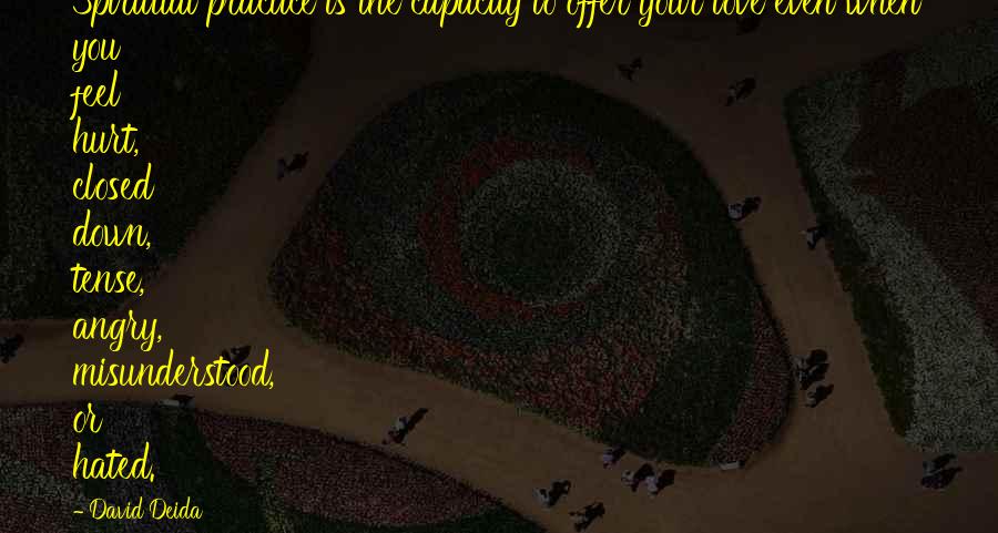 I Feel Hated Quotes By David Deida: Spiritual practice is the capacity to offer your I Feel Hated Quotes By David Deida: Spiritual practice is the capacity to offer your