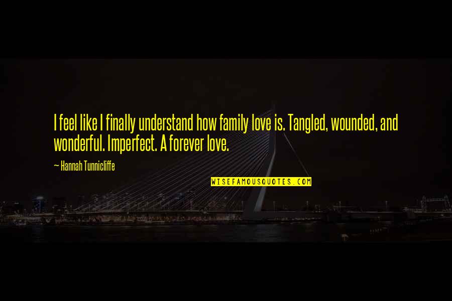 I Feel Like Love Quotes By Hannah Tunnicliffe: I feel like I finally understand how family
