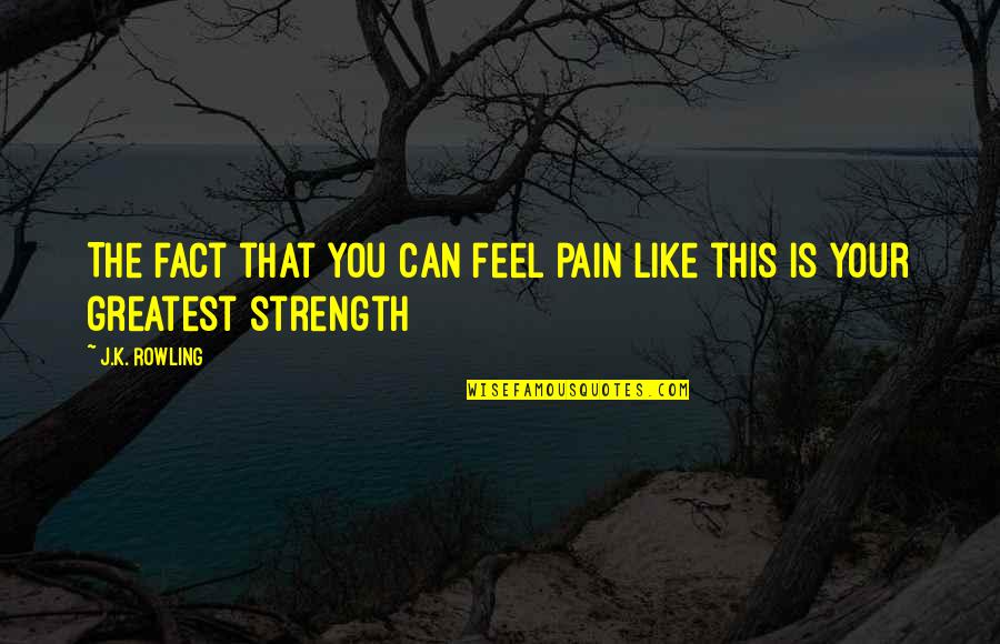 I Feel No Pain Quotes By J.K. Rowling: The fact that you can feel pain like