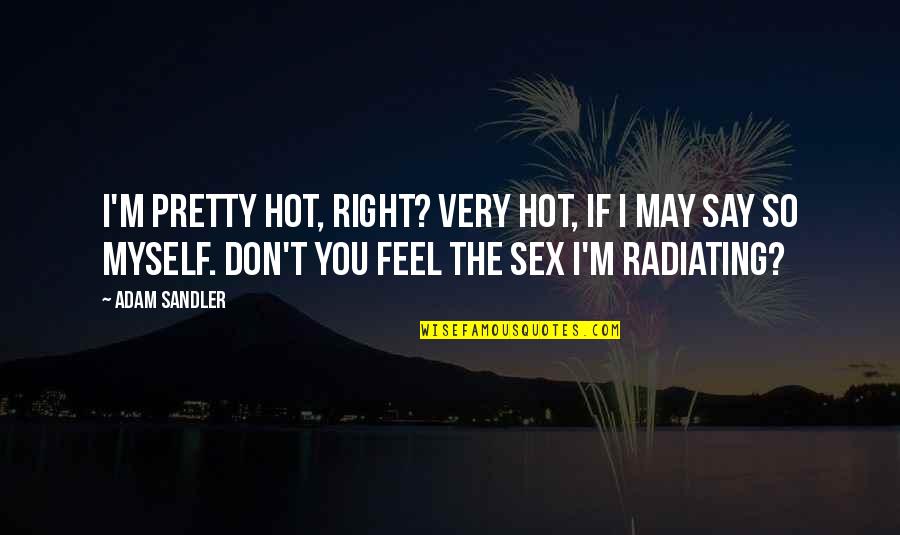 I Feel Pretty Quotes By Adam Sandler: I'm pretty hot, right? Very hot, if I