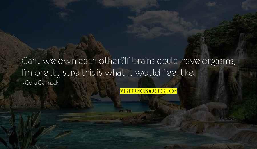 I Feel Pretty Quotes By Cora Carmack: Cant we own each other?If brains could have