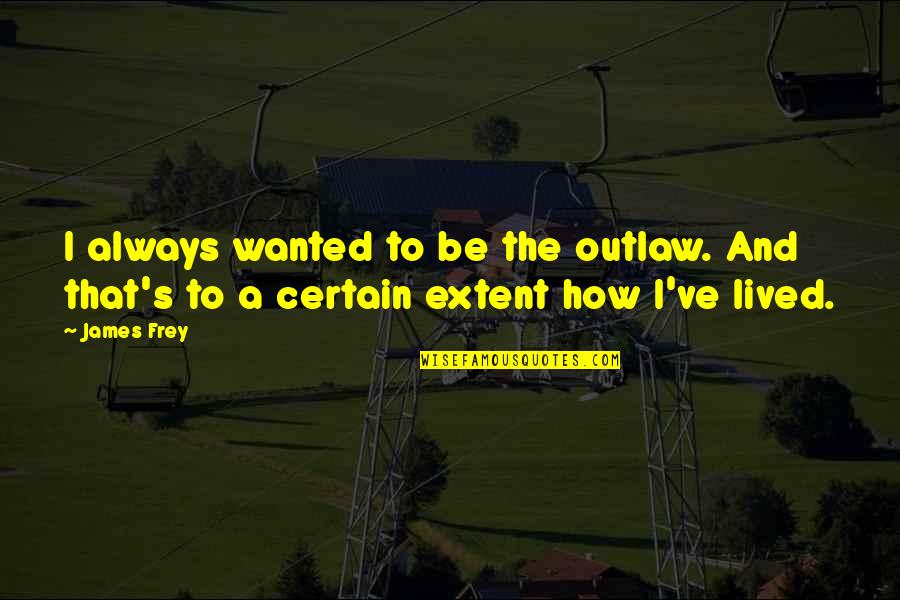 I Feel So Silly Quotes By James Frey: I always wanted to be the outlaw. And